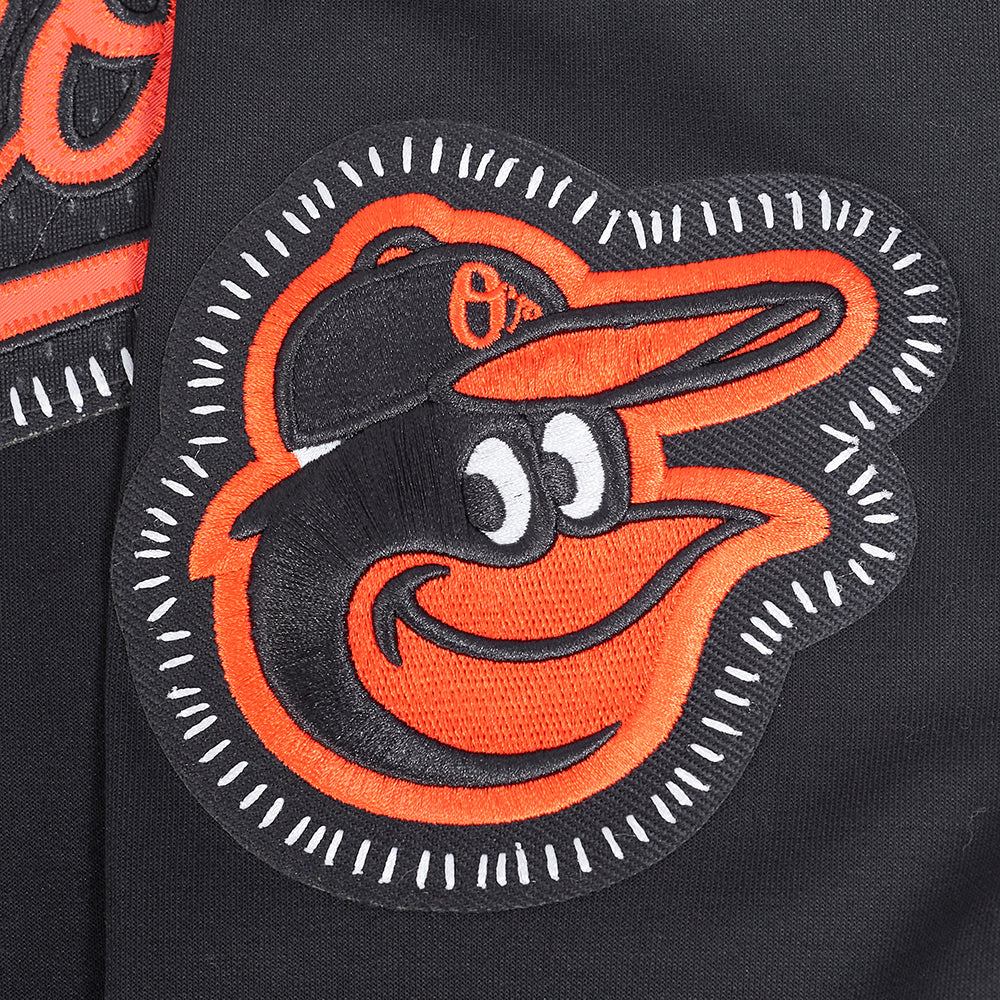MLB BALTIMORE ORIOLES DIY PICK STITCH CHANDAIL À CAPUCHON EN MAILLE DOUBLE POUR HOMME (NOIR)