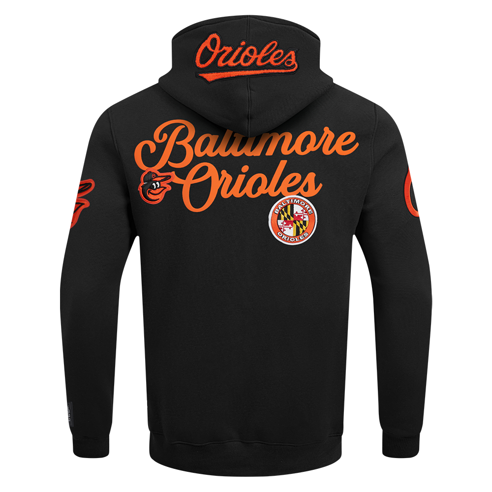 MLB BALTIMORE ORIOLES SOUVENIR MEN'S FLC PO HOODIE (BLACK)