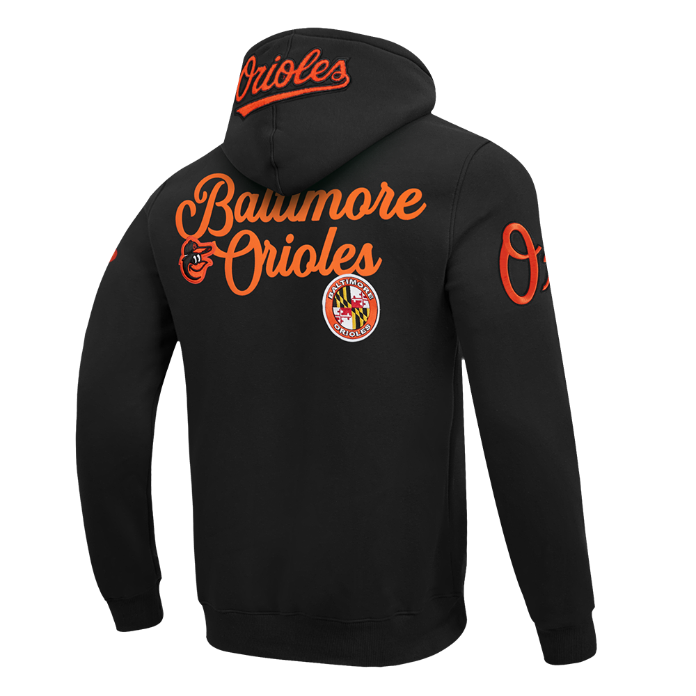 MLB BALTIMORE ORIOLES SOUVENIR MEN'S FLC PO HOODIE (BLACK)
