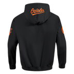 MLB BALTIMORE ORIOLES CLASSIC WIND SUIT MEN'S WOVEN FZ PO HOODIE (BLACK)