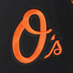 MLB BALTIMORE ORIOLES CLASSIC WIND SUIT MEN'S WOVEN FZ PO HOODIE (BLACK)