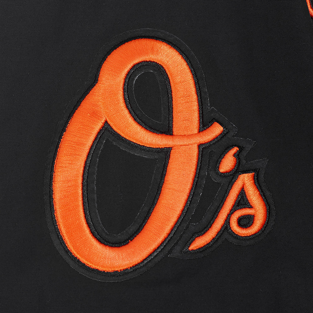 MLB BALTIMORE ORIOLES CLASSIC WIND SUIT MEN'S WOVEN FZ PO HOODIE (BLACK)