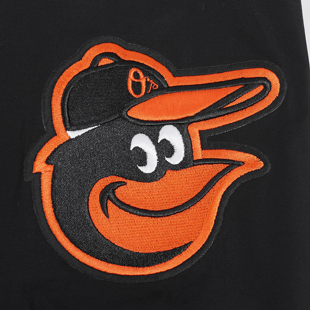 MLB BALTIMORE ORIOLES CLASSIC WIND SUIT MEN'S WOVEN FZ PO HOODIE (BLACK)