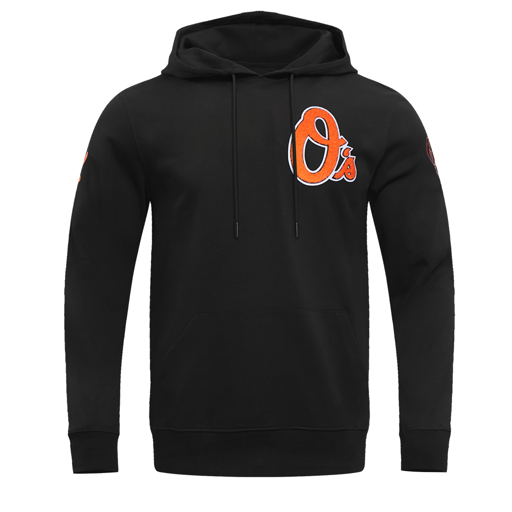 MLB BALTIMORE ORIOLES CLASSIC CHENILLE CHANDAIL À CAPUCHON POUR HOMME (NOIR)