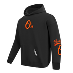 MLB BALTIMORE ORIOLES LIVING LARGE CHANDAIL À CAPUCHON EN MOLLETON À ÉPAULES TOMBANTES POUR HOMME (NOIR)