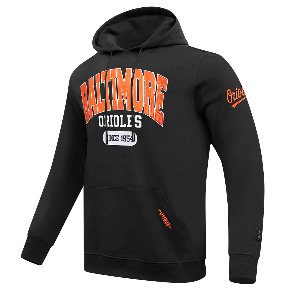 MLB BALTIMORE ORIOLES CITY ARCH MEN'S FLC PO HOODIE (BLACK)