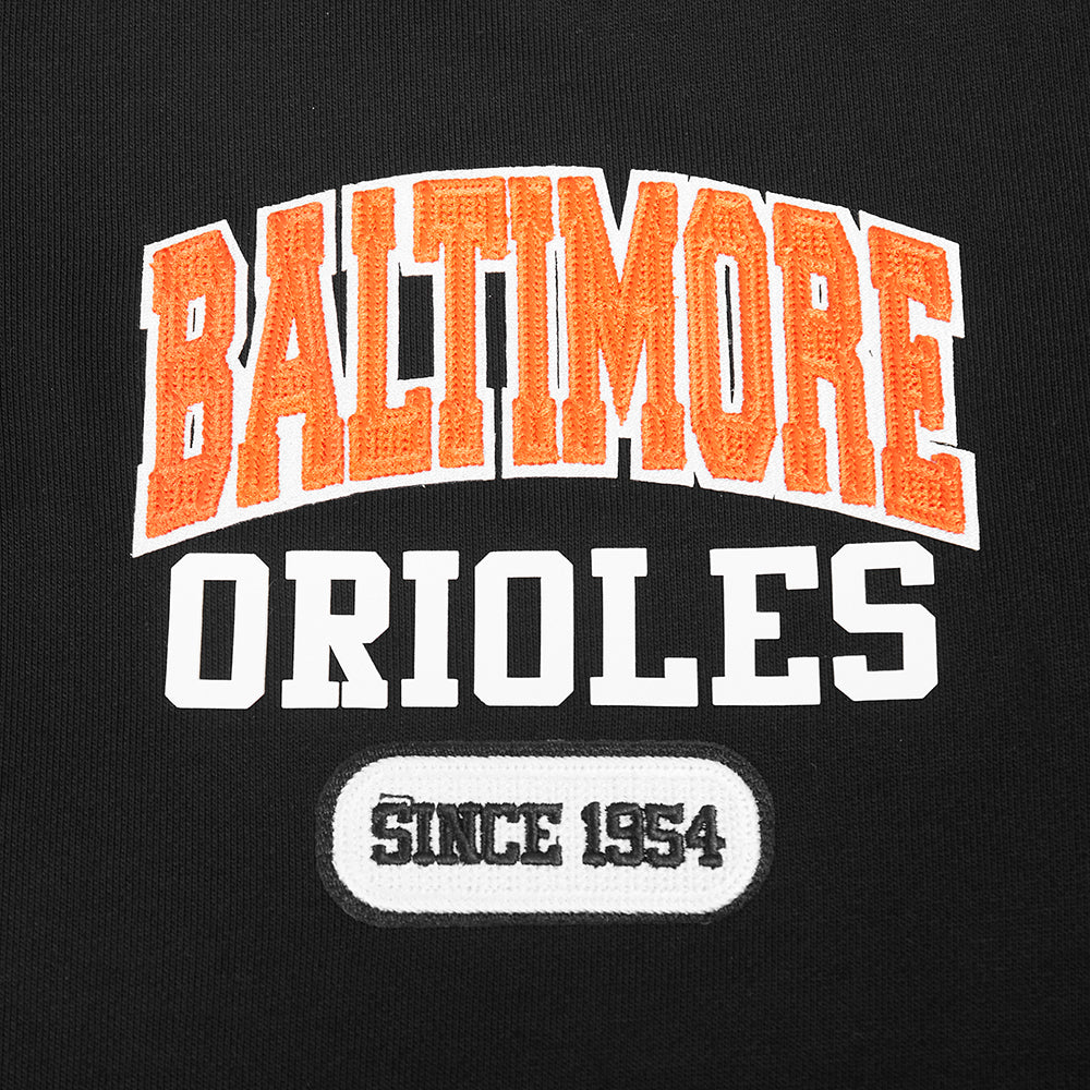 MLB BALTIMORE ORIOLES CITY ARCH HAUT EN MOLLETON À GLISSIÈRE AU QUART POUR HOMME (NOIR)