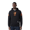 MLB BALTIMORE ORIOLES CLASSIC CHENILLE CHANDAIL À CAPUCHON EN MAILLE DOUBLE POUR HOMME (NOIR)