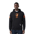 MLB BALTIMORE ORIOLES CLASSIC CHENILLE CHANDAIL À CAPUCHON EN MAILLE DOUBLE POUR HOMME (NOIR)