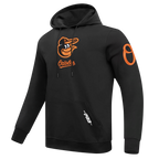 MLB BALTIMORE ORIOLES CLASSIC CHENILLE CHANDAIL À CAPUCHON EN MAILLE DOUBLE POUR HOMME (NOIR)