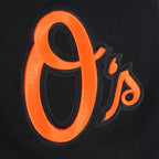 MLB BALTIMORE ORIOLES CLASSIC CHENILLE CHANDAIL À CAPUCHON EN MAILLE DOUBLE POUR HOMME (NOIR)