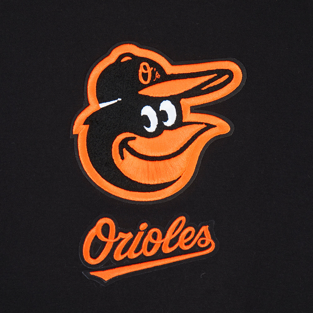 MLB BALTIMORE ORIOLES CLASSIC CHENILLE CHANDAIL À CAPUCHON EN MAILLE DOUBLE À GLISSIÈRE POUR HOMME (NOIR)