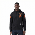 MLB BALTIMORE ORIOLES CLASSIC CHENILLE CHANDAIL À CAPUCHON EN MAILLE DOUBLE À GLISSIÈRE POUR HOMME (NOIR)