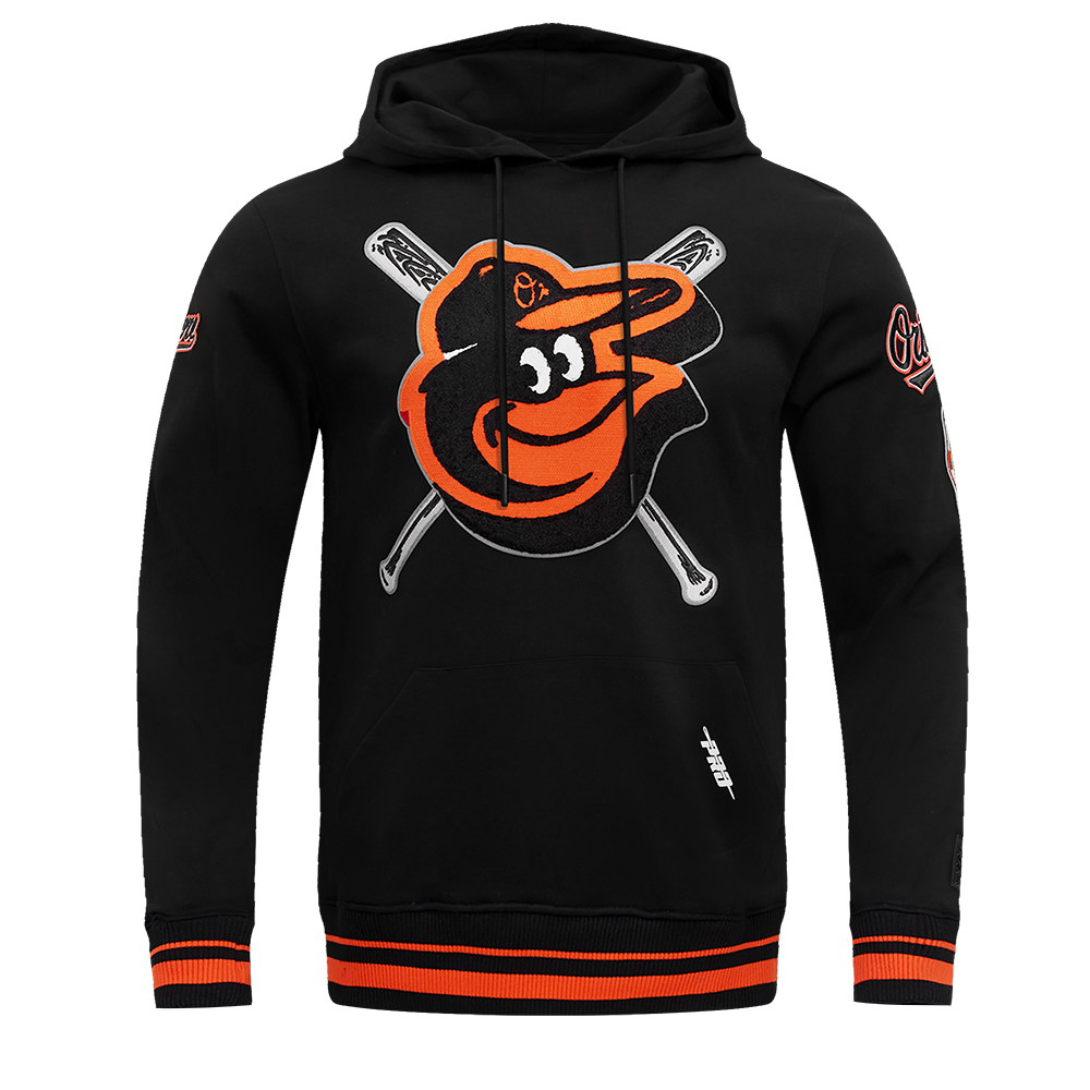 MLB BALTIMORE ORIOLES MASH UP CHANDAIL À CAPUCHON EN MOLLETON CÔTELÉ POUR HOMME (NOIR/ORANGE)