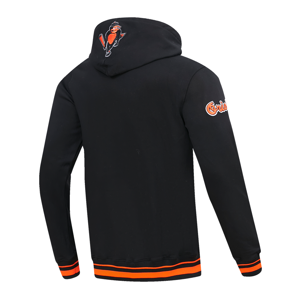 MLB BALTIMORE ORIOLES RETRO CLASSIC MEN'S PULLOVER HOODIE (BLACK/ORANGE)