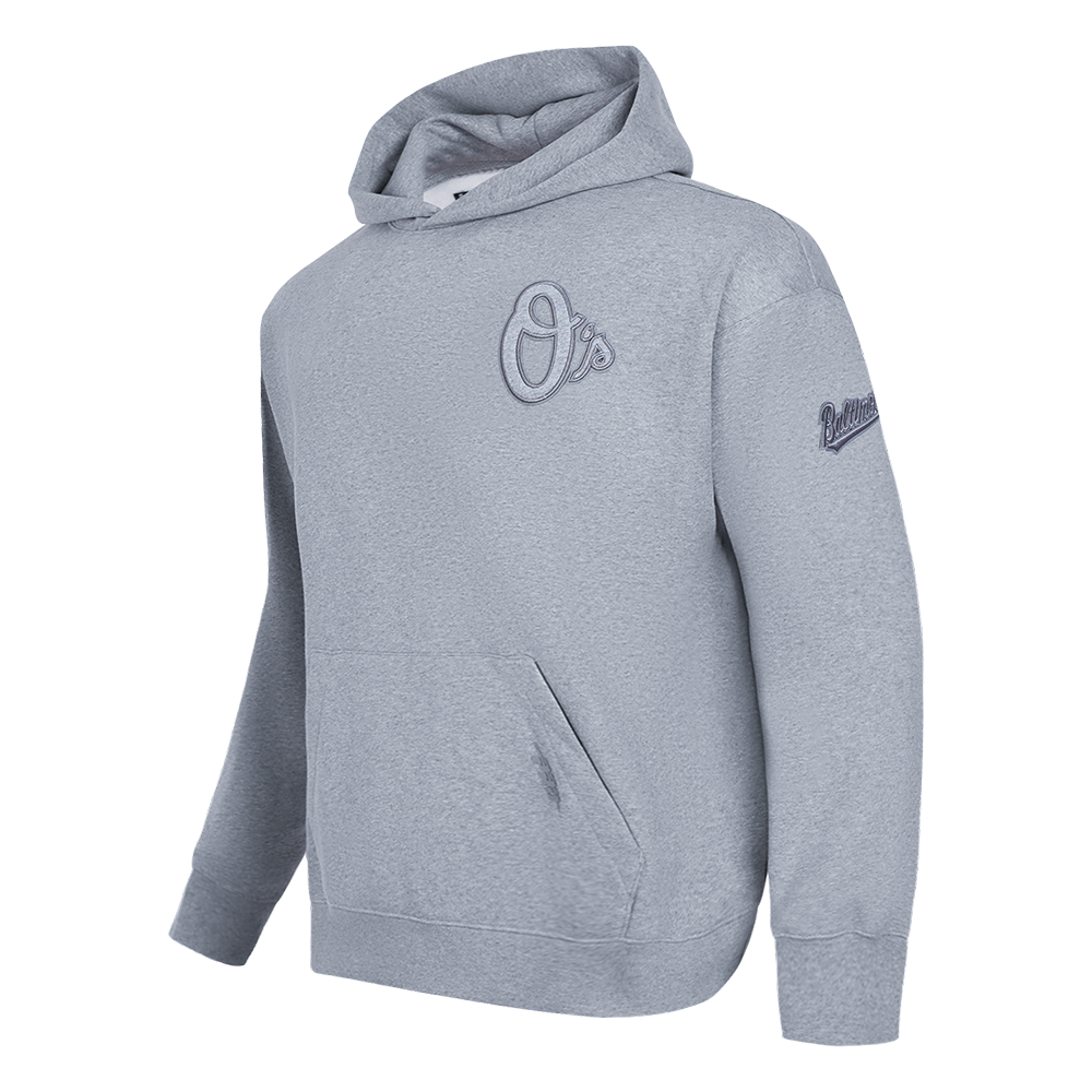 MLB BALTIMORE ORIOLES NEUTRAL MEN'S  DROP SHOULDER FLC PO HOODIE (DARK HEATHER GRAY)