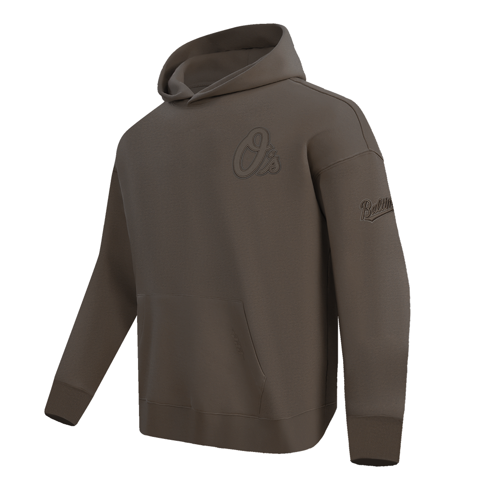 MLB BALTIMORE ORIOLES NEUTRAL MEN'S  DROP SHOULDER FLC PO HOODIE (DARK TAUPE)