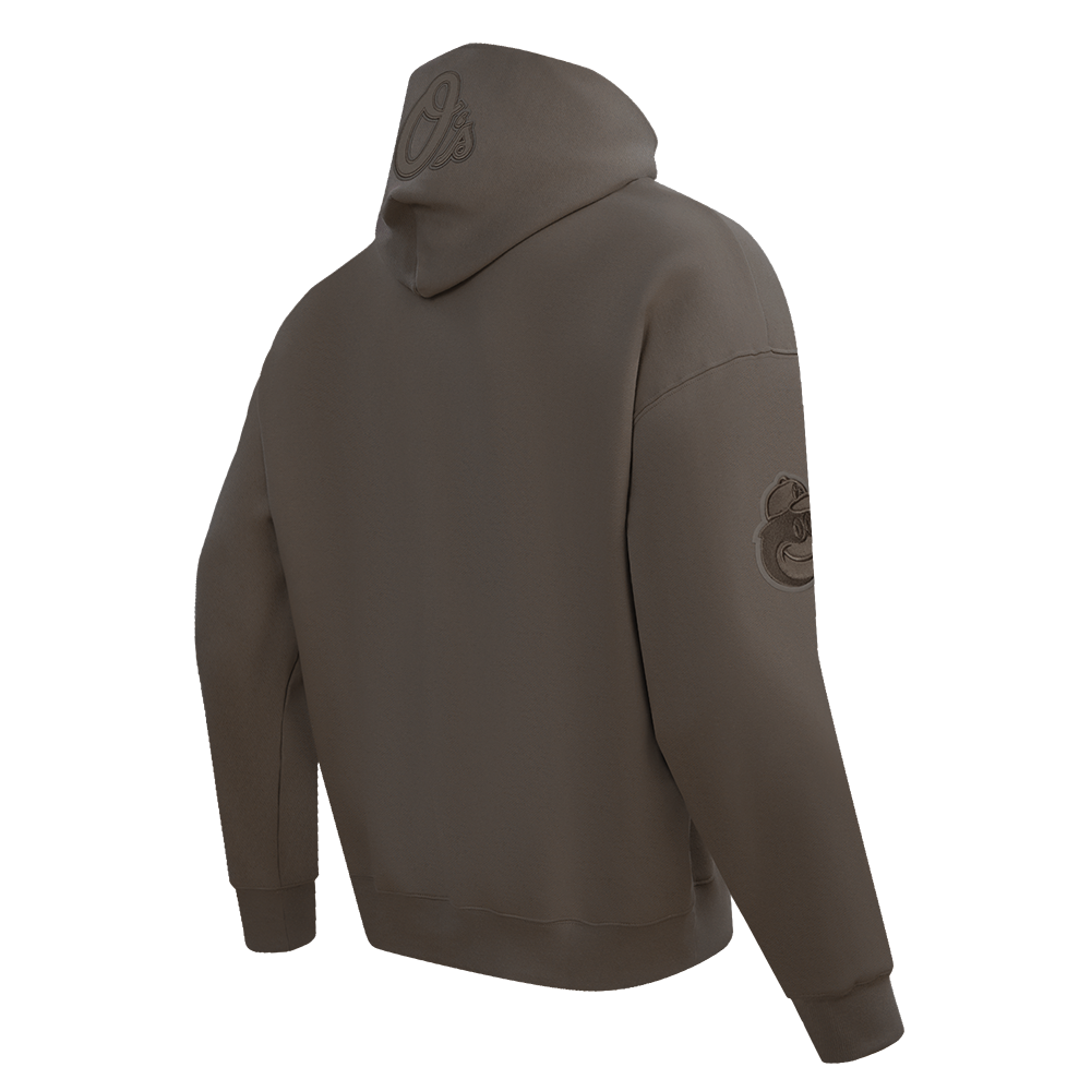 MLB BALTIMORE ORIOLES NEUTRAL MEN'S  DROP SHOULDER FLC PO HOODIE (DARK TAUPE)