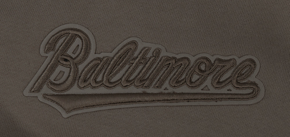 MLB BALTIMORE ORIOLES NEUTRAL MEN'S  DROP SHOULDER FLC PO HOODIE (DARK TAUPE)