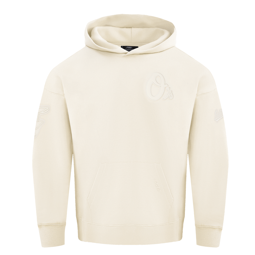 MLB BALTIMORE ORIOLES NEUTRAL MEN'S  DROP SHOULDER FLC PO HOODIE (EGGSHELL)