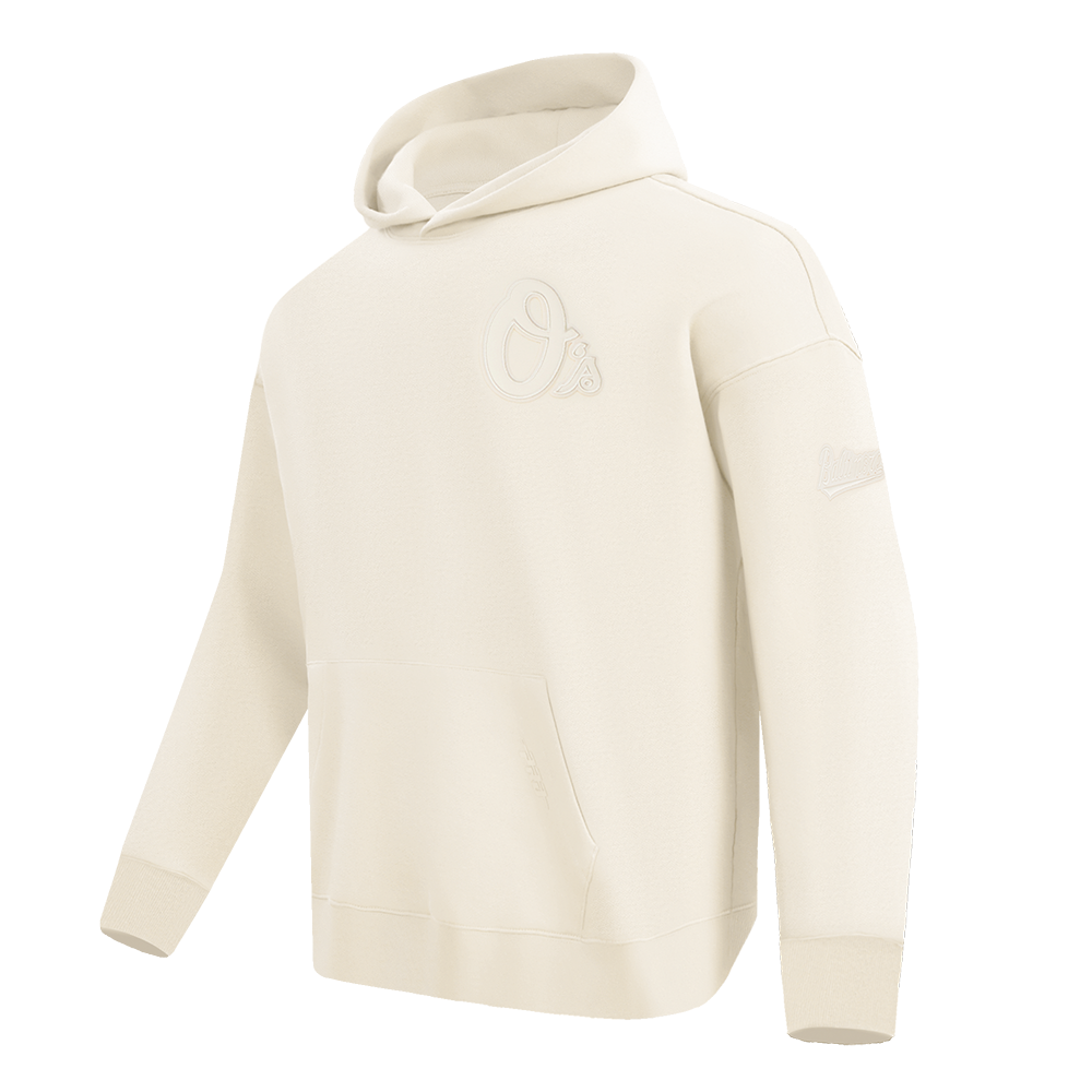 MLB BALTIMORE ORIOLES NEUTRAL MEN'S  DROP SHOULDER FLC PO HOODIE (EGGSHELL)