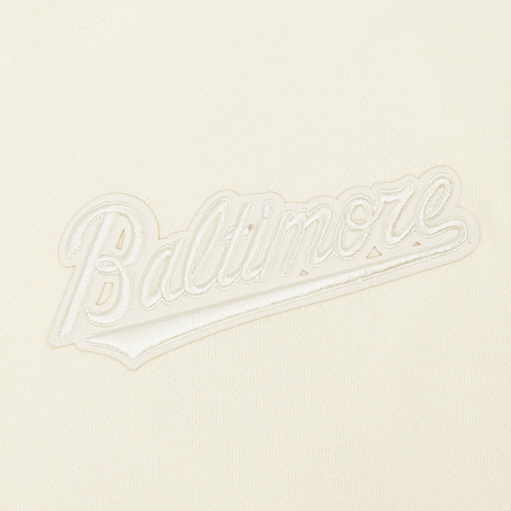 MLB BALTIMORE ORIOLES NEUTRAL CHANDAIL À CAPUCHON EN MOLLETON À ÉPAULES TOMBANTES POUR HOMME (COQUILLE D'ŒUF)