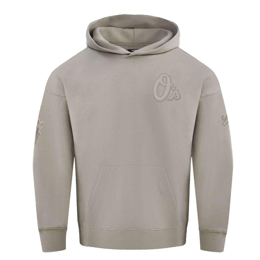 MLB BALTIMORE ORIOLES NEUTRAL MEN'S  DROP SHOULDER FLC PO HOODIE (TAUPE)
