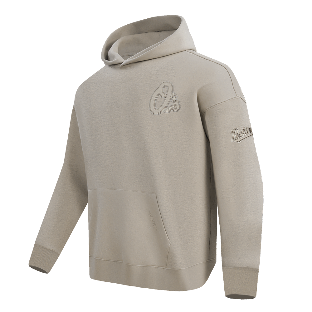 MLB BALTIMORE ORIOLES NEUTRAL MEN'S  DROP SHOULDER FLC PO HOODIE (TAUPE)