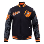MLB BALTIMORE ORIOLES SCRIPT TAIL BLOUSON COLLÉGIAL POUR HOMME (NOIR/ORANGE)