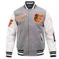 MLB BALTIMORE ORIOLES SCRIPT TAIL BLOUSON COLLÉGIAL POUR HOMME (GRIS CHINÉ/BLANC/NOIR)