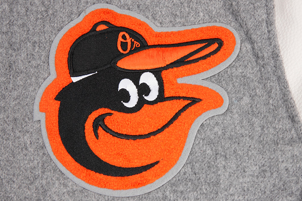 MLB BALTIMORE ORIOLES SCRIPT TAIL BLOUSON COLLÉGIAL POUR HOMME (GRIS CHINÉ/BLANC/NOIR)