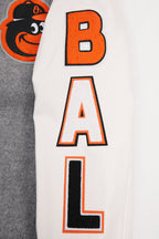 MLB BALTIMORE ORIOLES SCRIPT TAIL BLOUSON COLLÉGIAL POUR HOMME (GRIS CHINÉ/BLANC/NOIR)