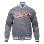 MLB BALTIMORE ORIOLES SCRIPT TAIL BLOUSON EN SATIN POUR HOMME (GRIS)