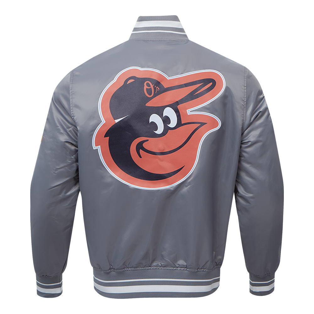 MLB BALTIMORE ORIOLES SCRIPT TAIL BLOUSON EN SATIN POUR HOMME (GRIS)