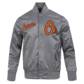 MLB BALTIMORE ORIOLES SOUVENIR MEN'S SATIN JACKET (GRAY)