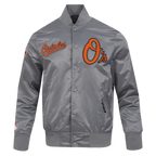 MLB BALTIMORE ORIOLES SOUVENIR MEN'S SATIN JACKET (GRAY)
