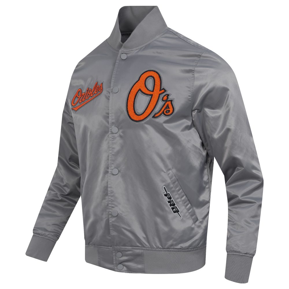 MLB BALTIMORE ORIOLES SOUVENIR BLOUSON EN SATIN POUR HOMME (GRIS)