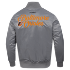MLB BALTIMORE ORIOLES SOUVENIR MEN'S SATIN JACKET (GRAY)