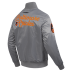 MLB BALTIMORE ORIOLES SOUVENIR MEN'S SATIN JACKET (GRAY)