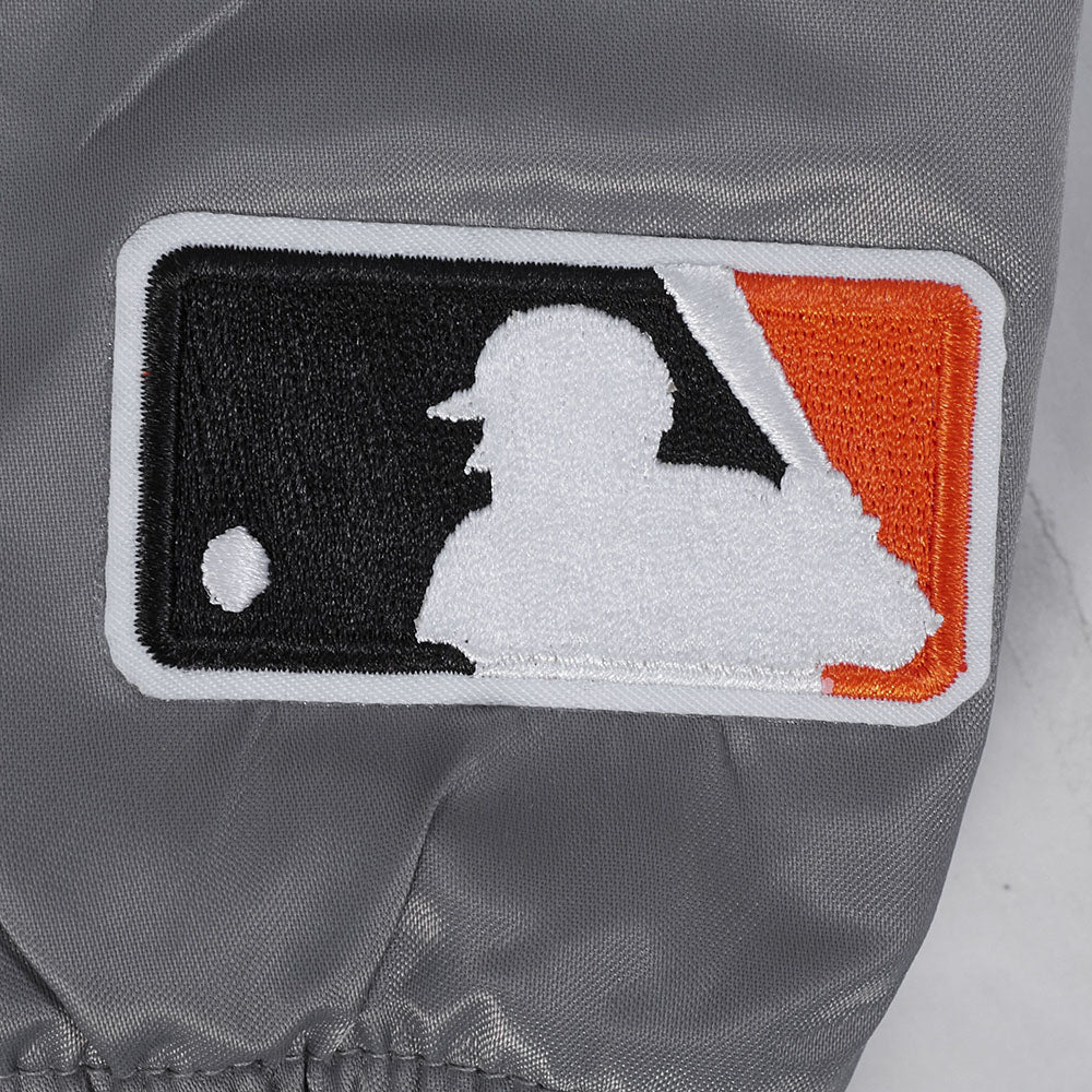 MLB BALTIMORE ORIOLES SOUVENIR MEN'S SATIN JACKET (GRAY)