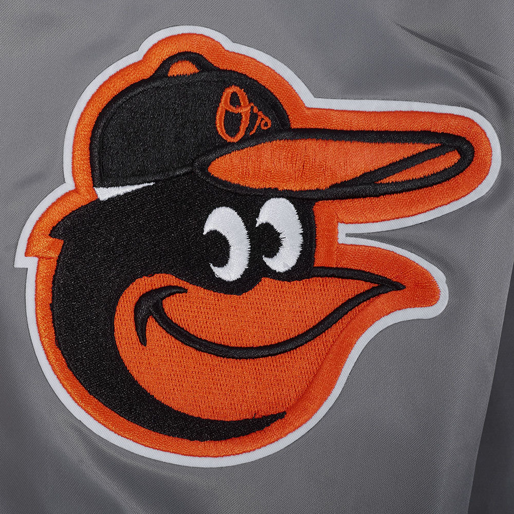 MLB BALTIMORE ORIOLES SOUVENIR MEN'S SATIN JACKET (GRAY)