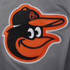 MLB BALTIMORE ORIOLES SOUVENIR MEN'S SATIN JACKET (GRAY)