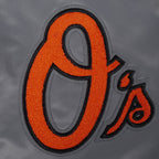 MLB BALTIMORE ORIOLES SOUVENIR MEN'S SATIN JACKET (GRAY)