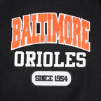 MLB BALTIMORE ORIOLES CITY ARCH BLOUSON COLLÉGIAL EN LAINE POUR HOMME (NOIR/BLANC M60030)