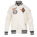 MLB BALTIMORE ORIOLES RETRO CLASSIC MEN'S RIB SATIN JACKET (EGGSHELL/ BLACK)