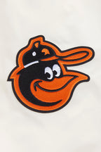 MLB BALTIMORE ORIOLES RETRO CLASSIC MEN'S RIB SATIN JACKET (EGGSHELL/ BLACK)