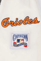 MLB BALTIMORE ORIOLES RETRO CLASSIC MEN'S RIB SATIN JACKET (EGGSHELL/ BLACK)