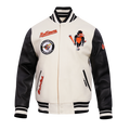 MLB BALTIMORE ORIOLES RETRO CLASSIC MEN'S RIB WOOL VARSITY JACKET (EGGSHELL/BLACK)