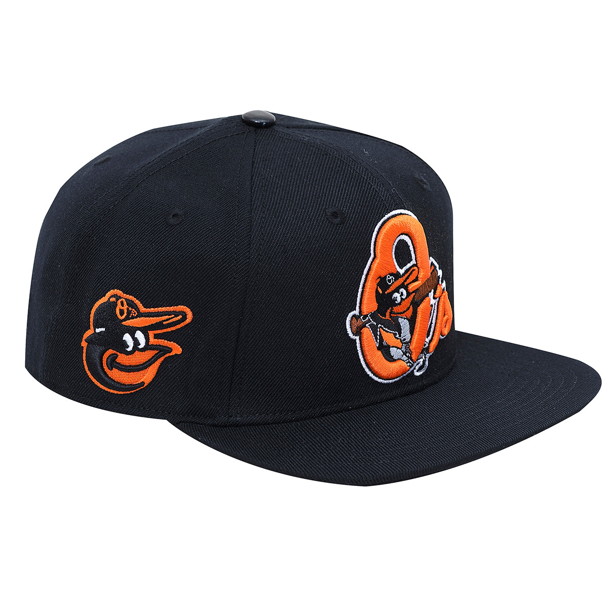 MLB BALTIMORE ORIOLES BLENDED LOGO UNISEX SNAPBACK HAT (BLACK)