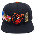 MLB BALTIMORE ORIOLES CITY DOUBLE FRONT LOGO UNISEX SNAPBACK HAT (BLACK)